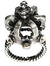 image for ring Rough Kingdom brown antique silver (crown-metal with flatback stones around)