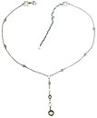 image for necklace-Y Pearl Shadow brown antique brass (pearls, tutui connector & chain together)