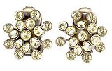 image for earring clip Magic Fireball yellow jonquil antique brass