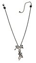 image for necklace-Y Rough Kingdom black Very Dark Antique Silver/Dark Antique Silver (different hang-in designed metals & tutui in the centre; chain neckline)