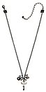 image for necklace Rough Kingdom black Very Dark Antique Silver/Dark Antique Silver (different hang-in designed metals, flower & tutui in the centre; chain neckline)