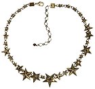 image for necklace Dancing Star brown antique brass (several stars along the neckline)