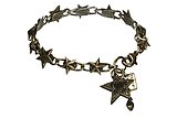 image for bracelet Dancing Star brown antique brass (several stars on chain)