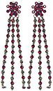 image for earring clip dangling Magic Fireball dark red antique brass (flower with 3 hang-in's)