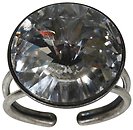 image for ring Rivoli white crystal antique silver (18 mm)
