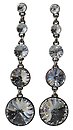 image for earring stud dangling Rivoli white crystal antique silver (different crystal stones in line)