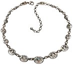 image for necklace Rivoli white crystal antique silver (different crystal stones along the neckline)