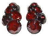 image for earring clip Petit Glamour red antique silver