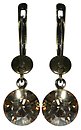 image for earring dangling Black Jack beige crystal golden shadow SS 39 antique brass (glue setting)