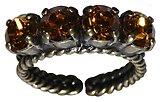 image for ring Colour Snake yellow topaz SS 29 antique brass (single row)