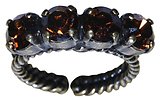 image for ring Colour Snake brown smoked topaz SS 29 antique brass (single row)
