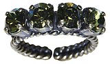image for ring Colour Snake green khaki SS 29 antique brass (single row)