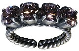 image for ring Colour Snake pink vintage rose SS 29 antique silver (single row)