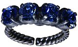 image for ring Colour Snake blue sapphire SS 29 antique silver (single row)