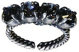 image for ring Colour Snake grey black diamond SS 29 antique silver (single row)
