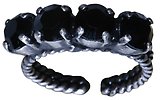 image for ring Colour Snake black jet SS 29 antique silver (single row)