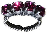 image for ring Colour Snake dark rose fuchsia SS 29 antique silver (single row)