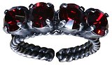 image for ring Colour Snake red siam SS 29 antique silver (single row)