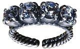 image for ring Colour Snake white crystal SS 29 antique silver (single row)