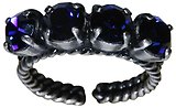 image for ring Colour Snake blue dark indigo SS 29 antique silver (single row)