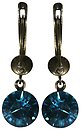 image for earring dangling Black Jack turquoise indicolite SS 39 antique brass (glue setting)
