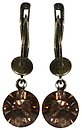 image for earring dangling Black Jack beige light smoked topaz SS 39 antique brass (glue setting)
