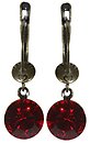 image for earring dangling Black Jack red light siam SS 39 antique brass (glue setting)