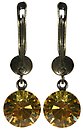 image for earring dangling Black Jack yellow light topaz SS 39 antique brass (glue setting)