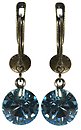 image for earring dangling Black Jack light blue aquamarine SS 39 antique brass (glue setting)