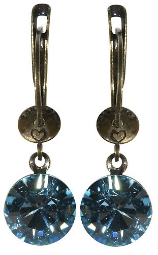 image for earring dangling Black Jack light blue aquamarine SS 39 glue setting