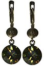 image for earring dangling Black Jack green khaki SS 39 antique brass (glue setting)