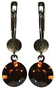 image for earring dangling Black Jack brown smoked topaz SS 39 antique brass (glue setting)