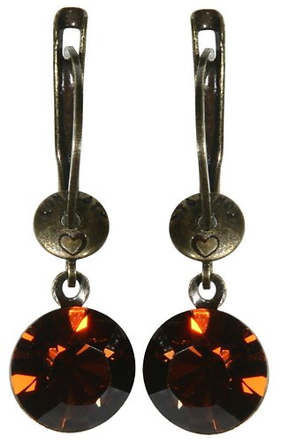 image for earring dangling Black Jack brown smoked topaz SS 39 glue setting