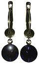 image for earring dangling Black Jack lila purple velvet SS 39 antique brass (glue setting)