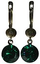 image for earring dangling Black Jack green emerald SS 39 antique brass (glue setting)