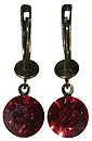 image for earring dangling Black Jack pink indian pink SS 39 antique brass (glue setting)