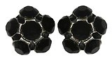 image for earring stud Disco Balls black jet PP 18 antique silver