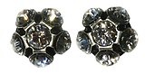 image for earring stud Disco Balls white crystal PP 18 antique silver