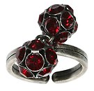 image for ring Disco Balls red siam PP 32 antique silver (two balls)