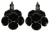 image for earring eurowire Disco Balls black jet SS 29 antique silver