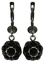 image for earring dangling Disco Balls black jet PP 32 antique silver