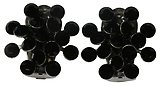 image for earring clip Magic Fireball black jet antique silver