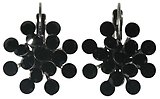 image for earring eurowire Magic Fireball black jet antique silver