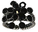 image for ring Magic Fireball black jet antique silver (big)