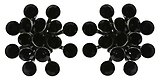 image for earring stud Magic Fireball black jet antique silver (big)