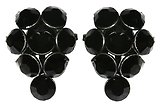 image for earring stud Magic Fireball black jet antique silver (small)