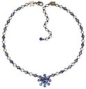image for necklace Magic Fireball blue sapphire antique silver (1 flower in the centre; chain with tutui neckline)