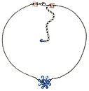 image for necklace pendant Magic Fireball blue sapphire antique silver