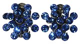 image for earring clip Magic Fireball blue sapphire antique silver