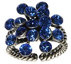 image for ring Magic Fireball blue sapphire antique silver (big)
